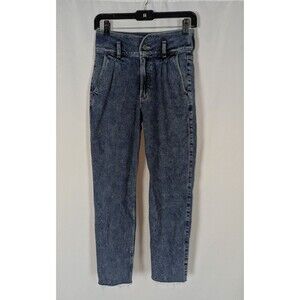 Hollister Jeans 3 Junior's Blue Acid Wash Ultra High Rise Mom Jean Raw Hem